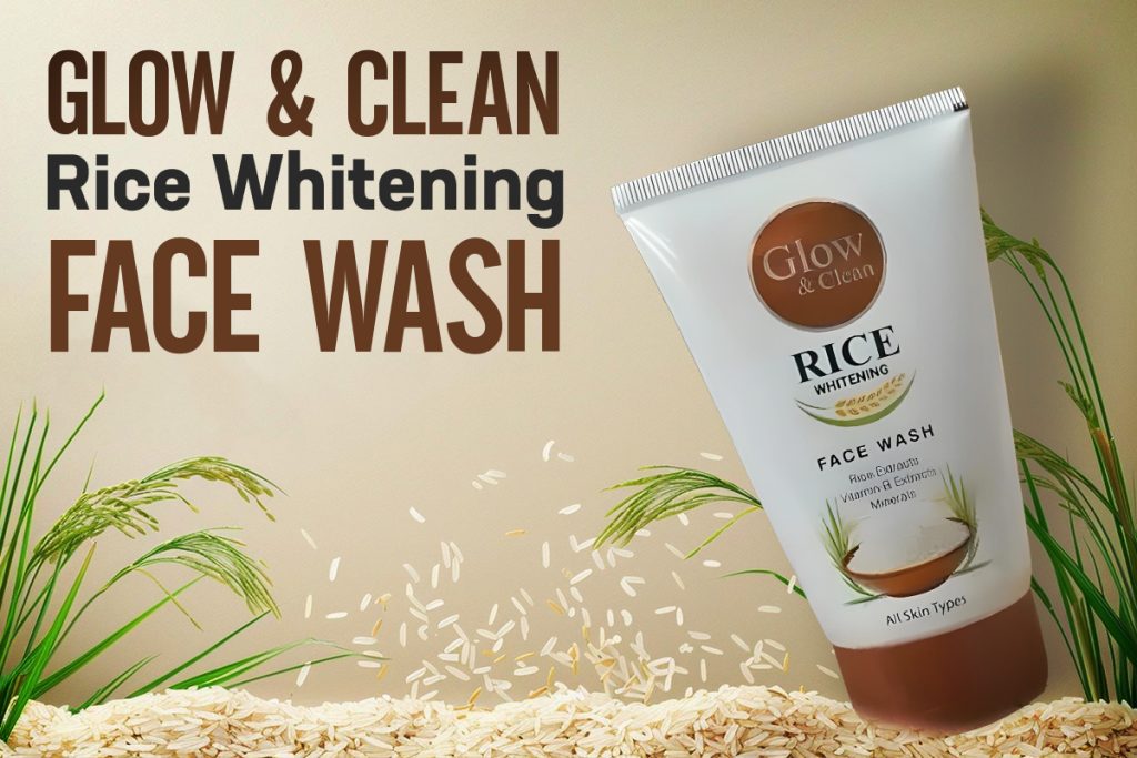 Glow & Clean Rice Whitening Face Wash – 120ml gently cleanses, brightens skin, and reduces dark spots for a fresh, glowing look.