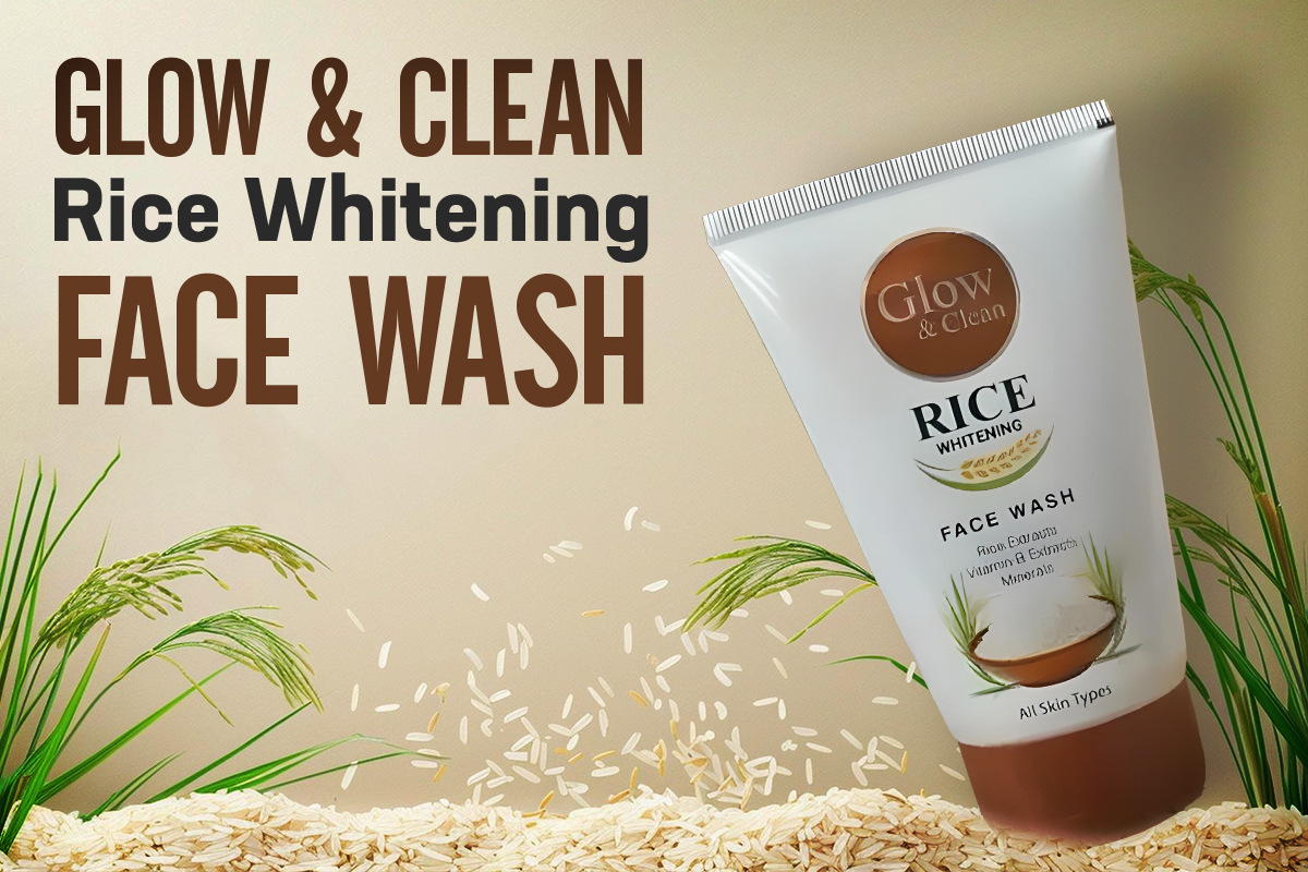 Glow & Clean Rice Whitening Face Wash – 120ml gently cleanses, brightens skin, and reduces dark spots for a fresh, glowing look.